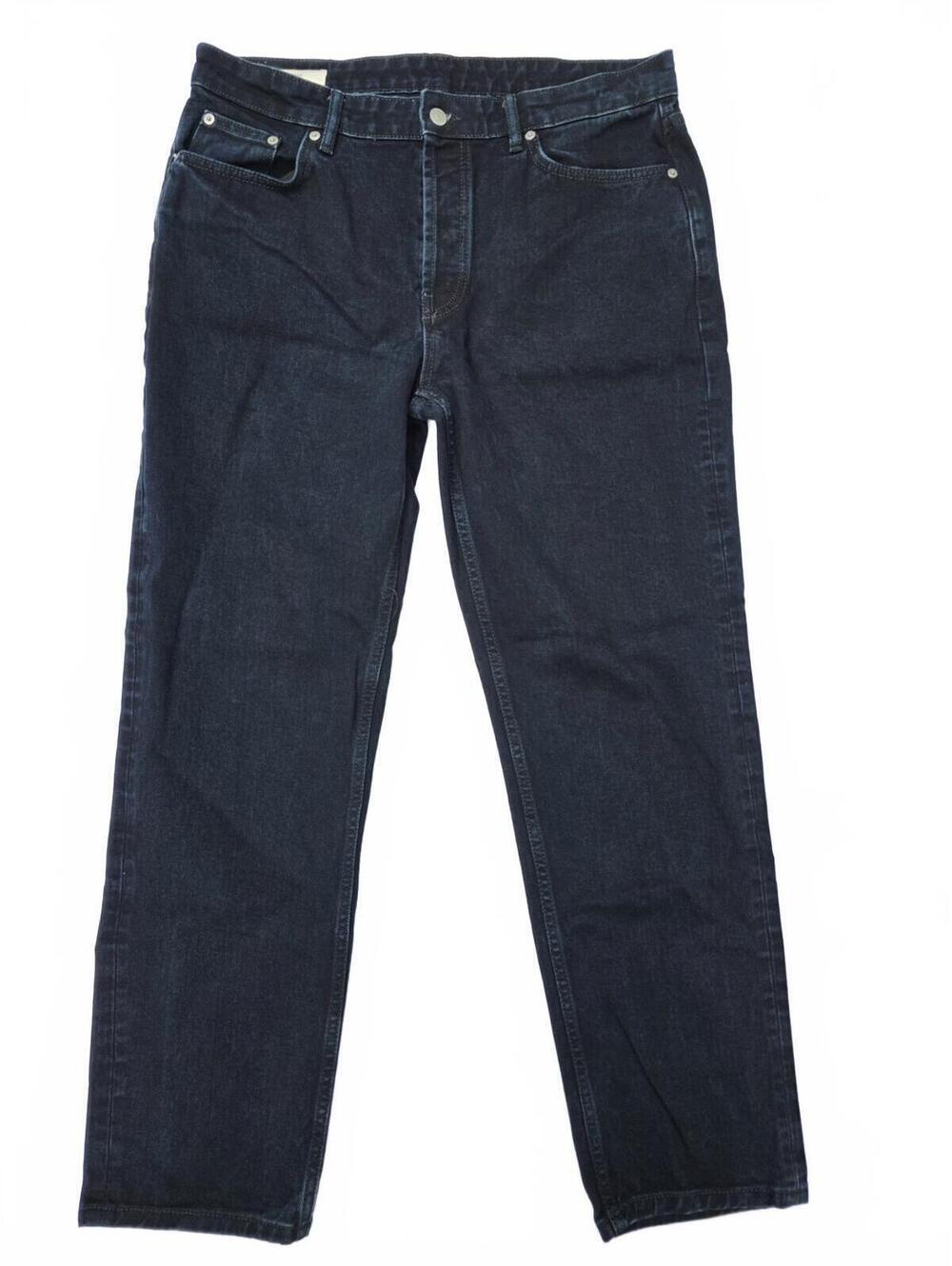 Zara Men's Origins Straight Ankle Fit Jeans  Black Overdye Size 36(18" flat)